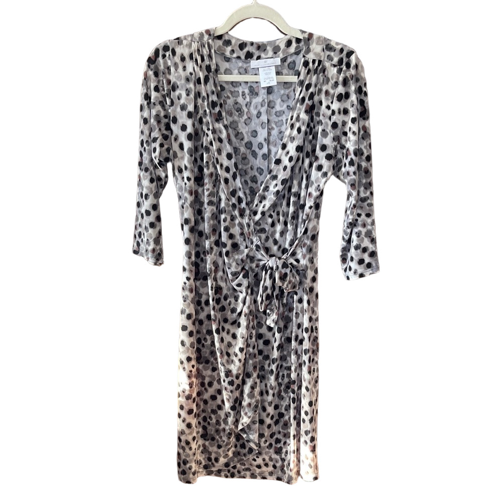 Papillon Blanc Large Long Sleeve Polka Dot Dress - Black Brown White Gray
